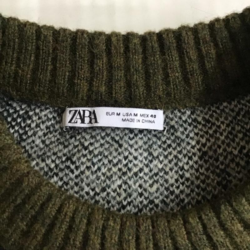 ザラ ZARA ニット、セーター 長袖 長袖ニットカットソー ニット セーター クルーネックニット M プリント マルチカラー / マルチカラー /  メンズ USED 古着 中古 10118302