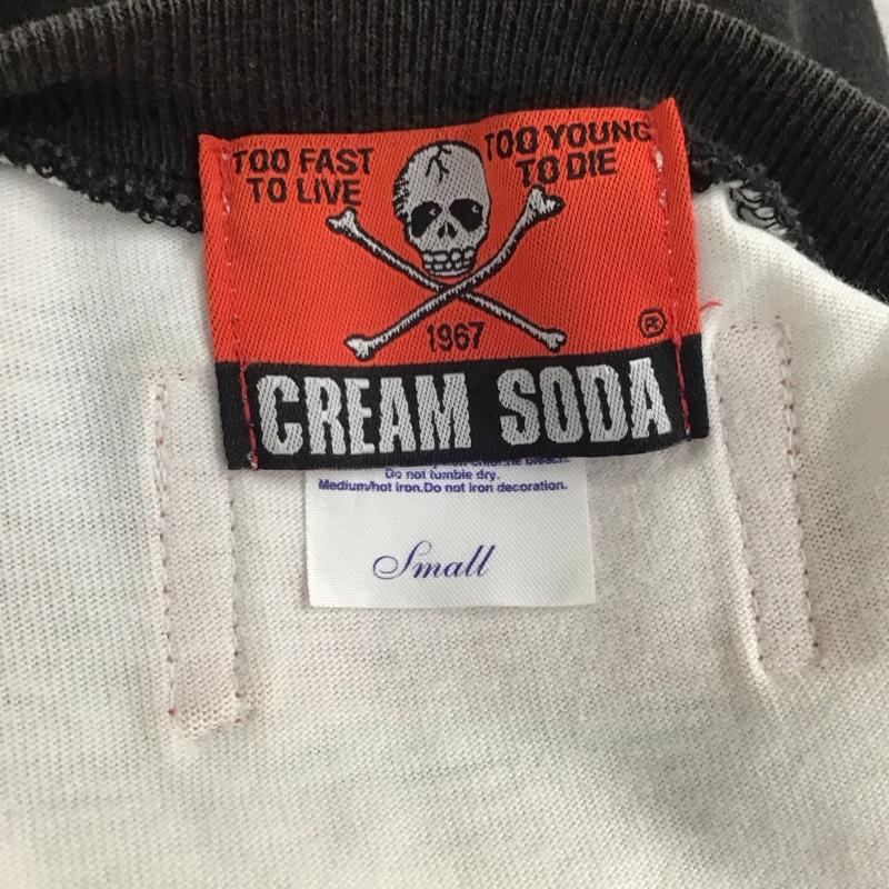 クリームソーダ CREAMSODA Tシャツ 長袖 40周年 S プリント X ロゴ、文字 白 / ホワイト / X 黒 / ブラック /  メンズ USED 古着 中古 10119871