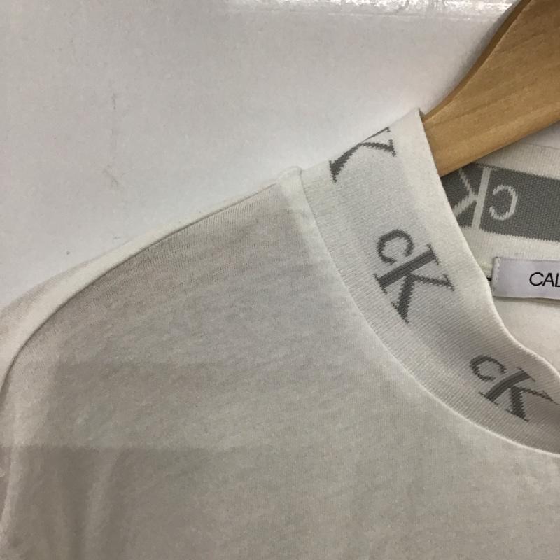 カルヴァン クライン ジーンズ Calvin Klein Jeans カットソー 長袖 長袖カットソー プリントカットソー M ロゴ、文字 白 / ホワイト /  メンズ USED 古着 中古 10139875