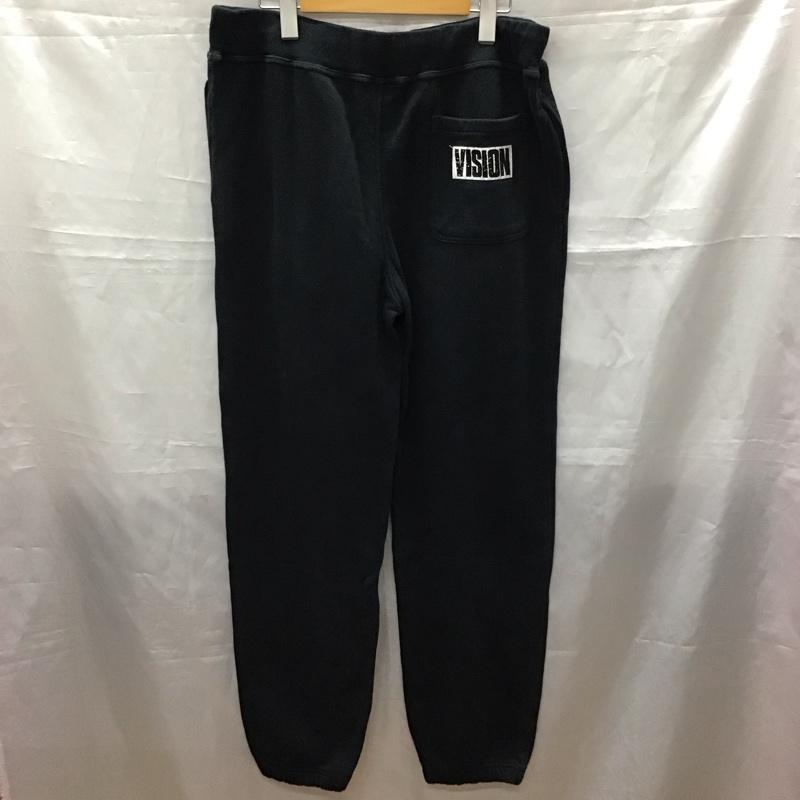 ヴィジョン VISION パンツ ワークパンツ、ペインターパンツ スウェットパンツ ジャージ カジュアルパンツ ワイドパンツ M ロゴ、文字 黒 / ブラック /  メンズ USED 古着 中古 10116909