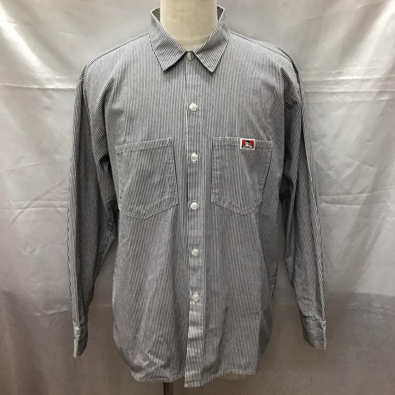 ベンデイビス BEN DAVIS シャツ、ブラウス 長袖 長袖シャツ カラーシャツ ポケットシャツ 長袖カットソー ストライプシャツ L ストライプ マルチカラー / マルチカラー /  メンズ USED 古着 中古 10114384