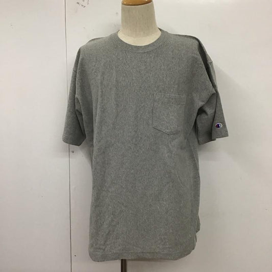 チャンピオン Champion Tシャツ 半袖 c8-r360 半袖カットソー プリントTシャツ クルーネックカットソー L 無地 灰 / グレー /  メンズ USED 古着 中古 10127339