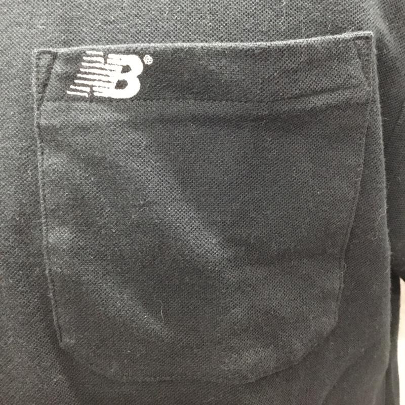 ニューバランス New Balance ポロシャツ 半袖 K584NB449C ハーフジップ L ロゴ、文字 黒 / ブラック /  メンズ USED 古着 中古 10115541