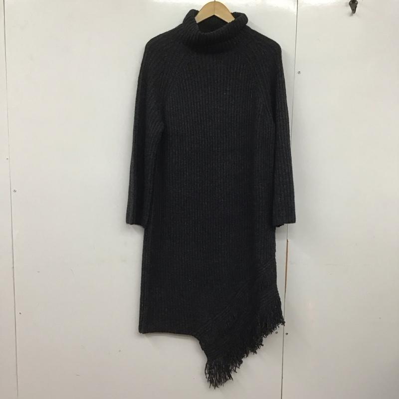 ジーナシス JEANASIS ワンピース ロングスカート 長袖ニットワンピース ロングスカート タートルネック FREE 無地 灰 / グレー /  レディース USED 古着 中古 10143577