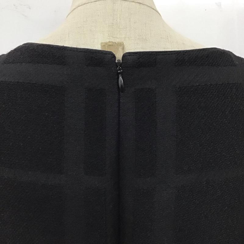 バーバリーロンドン Burberry London ワンピース ひざ丈スカート FM786-041-09 ノースリーブ ウール シルク 44 チェック 黒 / ブラック /  レディース USED 古着 中古 10112961