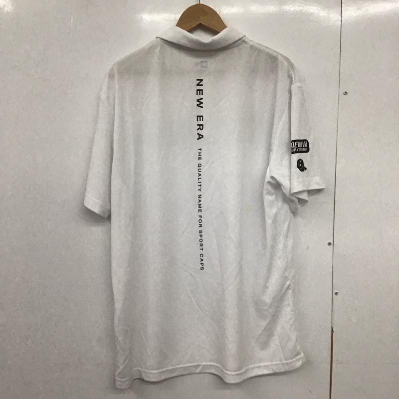 ニューエラ NEW ERA ポロシャツ 半袖 半袖ポロシャツ カラーシャツ 半袖カットソー XL ロゴ、文字 白 / ホワイト /  メンズ USED 古着 中古 10147316
