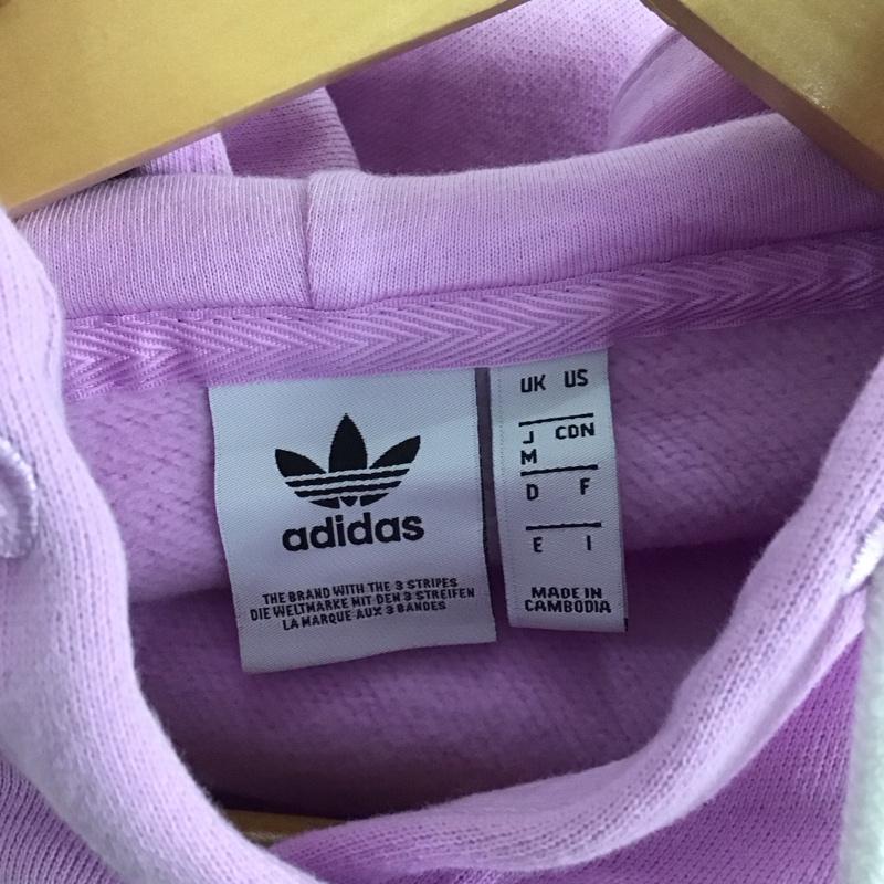 アディダス adidas パーカー 長袖 FM1745 クロップド パーカー M プリント 紫 / パープル /  レディース USED 古着 中古 10146791