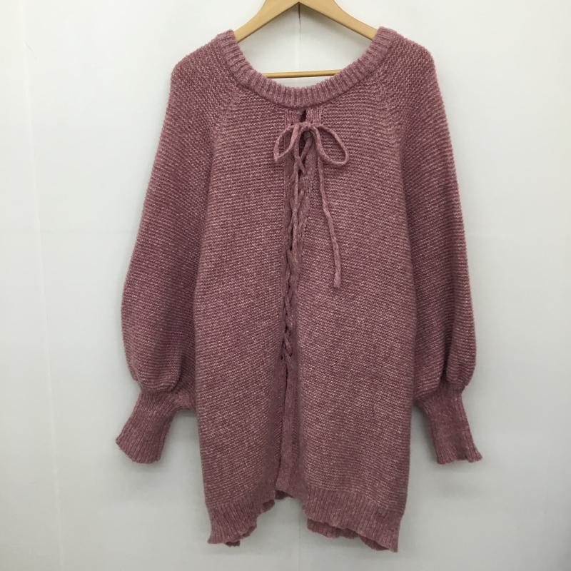 アクシーズファム axes femme ニット、セーター 長袖 FREE 無地 桃 / ピンク /  レディース USED 古着 中古 10138246