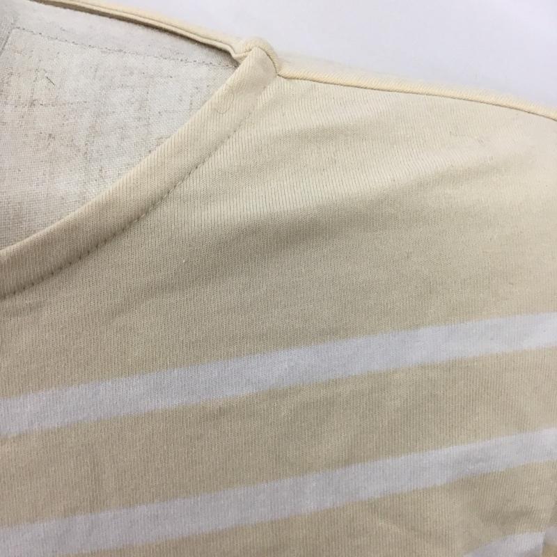 モンケメル MONT KEMMEL カットソー 長袖 長袖カットソー クルーネックカットソー ロングスリーブカットソー プリントTシャツ XL ボーダー柄 ベージュ / ベージュ /  メンズ USED 古着 中古 10114687