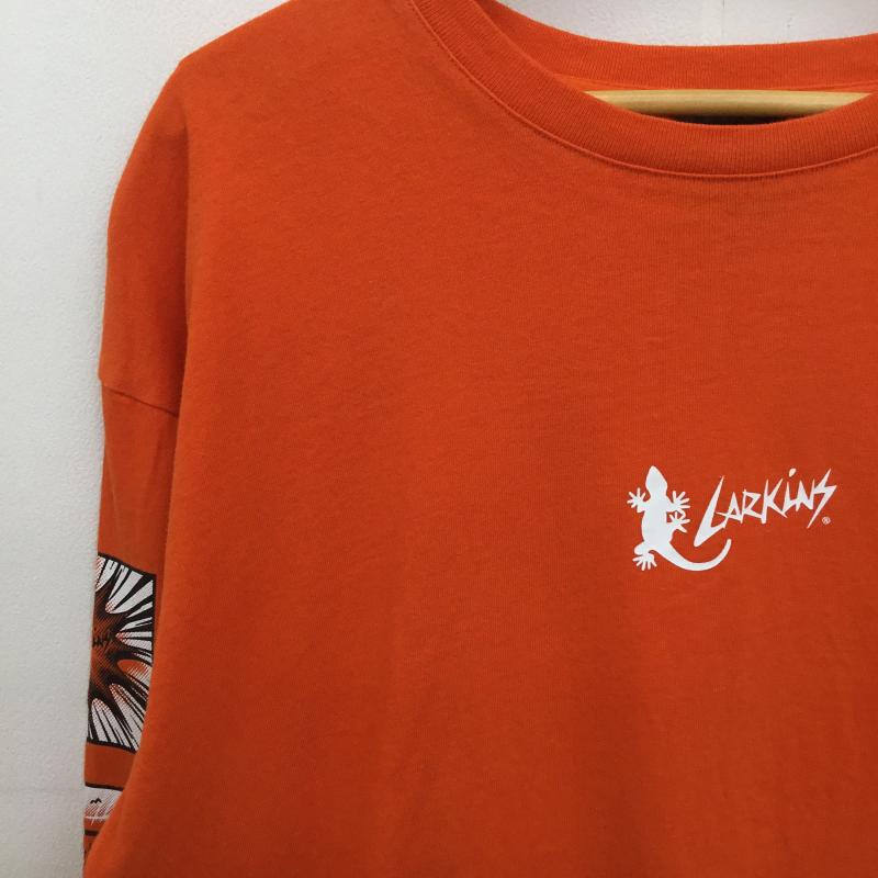 ユーズドクロージング used clothes Tシャツ 長袖 LARKINS ロンT M ロゴ、文字 橙 / オレンジ /  メンズ USED 古着 中古 10127557