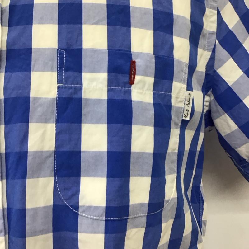 カールヘルム KARLHELMUT シャツ、ブラウス 半袖 半袖シャツ カラーシャツ 半袖カットソー チェックシャツ M チェック 白 / ホワイト / X 青 / ブルー /  メンズ USED 古着 中古 10117277