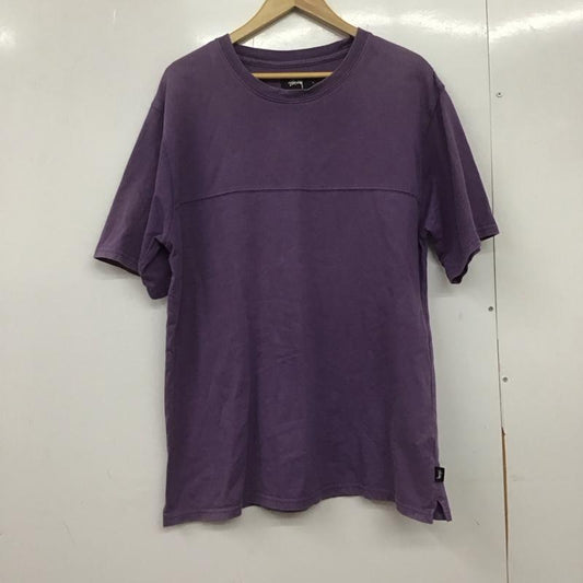 ステューシー STUSSY Tシャツ 半袖 半袖カットソー プリントTシャツ クルーネックカットソー L ロゴ、文字 紫 / パープル /  メンズ USED 古着 中古 10145313