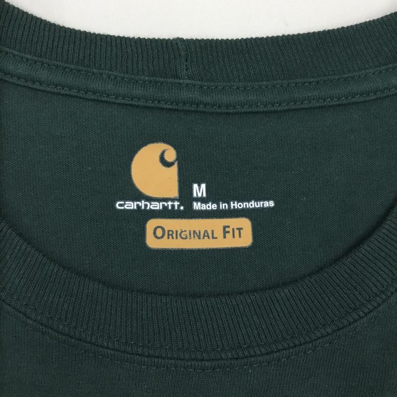 カーハート Carhartt Tシャツ 半袖 K87-HTG ポケット付きTシャツ クルーネック M ロゴ、文字 緑 / グリーン /  メンズ USED 古着 中古 10120991
