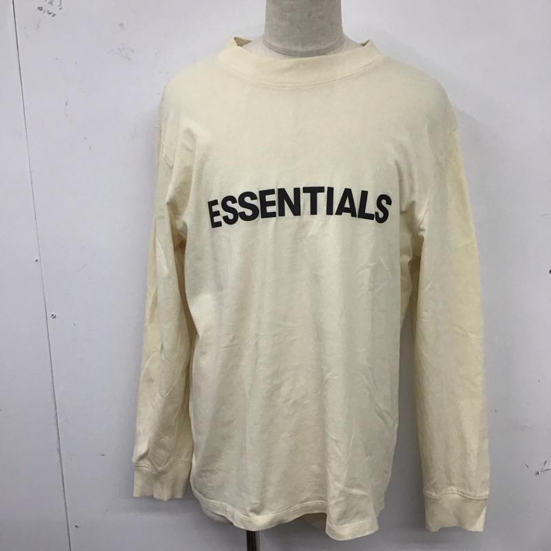 エッセンシャルズ ESSENTIALS カットソー 長袖 長袖カットソー クルーネックカットソー プリントカットソー M ロゴ、文字 アイボリー / アイボリー /  メンズ USED 古着 中古 10125920