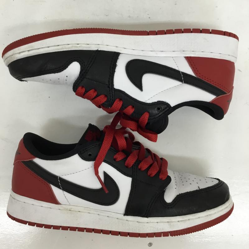 ナイキ NIKE スニーカー スニーカー CZ0858-106 Nike GS Air Jordan 1 Retro Low OG Black Toe 23.0cm ロゴ、文字 白 / ホワイト / X 黒 / ブラック / X 赤 / レッド /  レディース USED 古着 中古 10130254