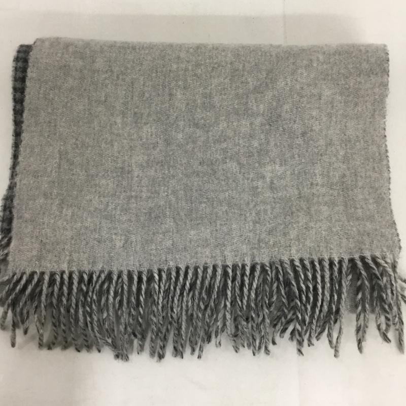 シップス SHIPS マフラー マフラー カシミヤ リバーシブル フリンジ 無地 灰 / グレー /  メンズ USED 古着 中古 10142731