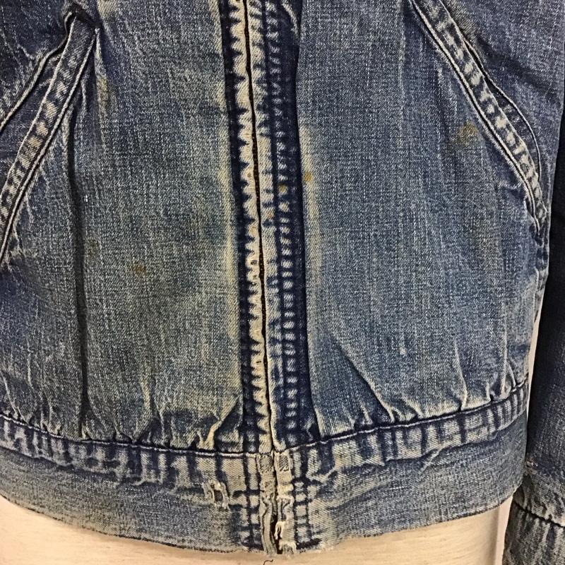 古着 USED ジャケット、上着 ジャケット、ブレザー デニムジャケット 60s 70s ウィップコード デニムワークJKT gripperzipper 42 無地 インディゴ / インディゴ /  メンズ USED 古着 中古 10124763