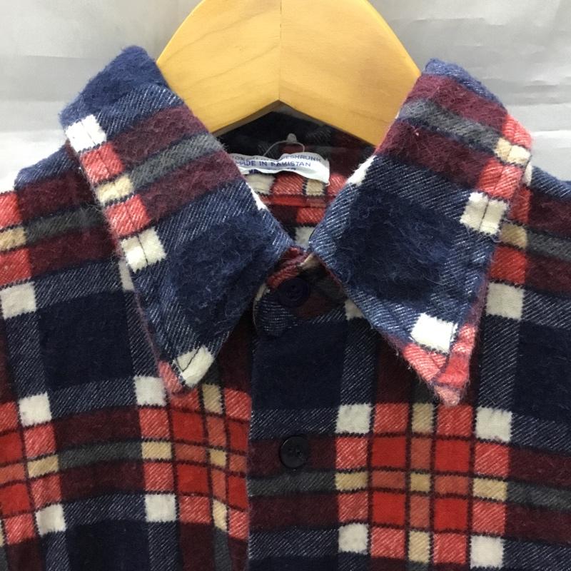 ディッキーズ Dickies シャツ、ブラウス 長袖 ネルシャツ S チェック 白 / ホワイト / X 赤 / レッド / X 紺 / ネイビー /  メンズ USED 古着 中古 10118844