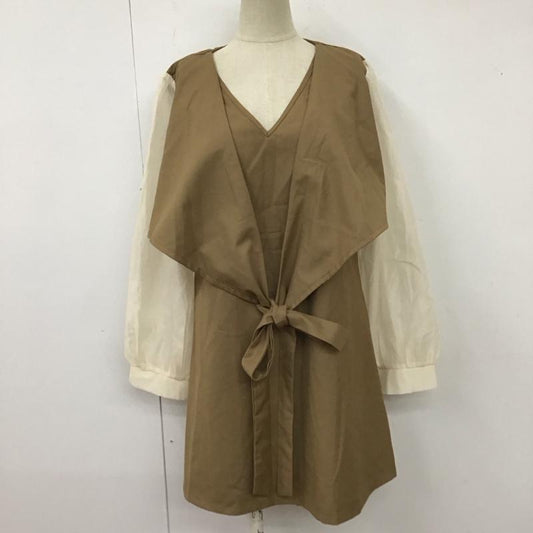 エミプラス emi+ ワンピース ミニスカート M 無地 ベージュ / ベージュ / X アイボリー / アイボリー /  レディース USED 古着 中古 10116508