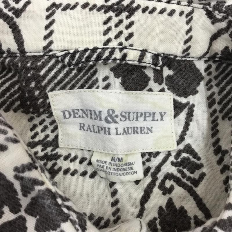 デニム アンド サプライ DENIM & SUPPLY シャツ、ブラウス 長袖 胸ポケット M 総柄 アイボリー / アイボリー / X ダークブラウン / ダークブラウン /  メンズ USED 古着 中古 10117160