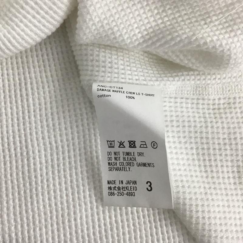 アンセルム ANCELLM カットソー 長袖 anc-ct134 25AW AGEWAFFLECREWLSTSHIRT 3 ダメージ加工 白 / ホワイト /  メンズ USED 古着 中古 10148066
