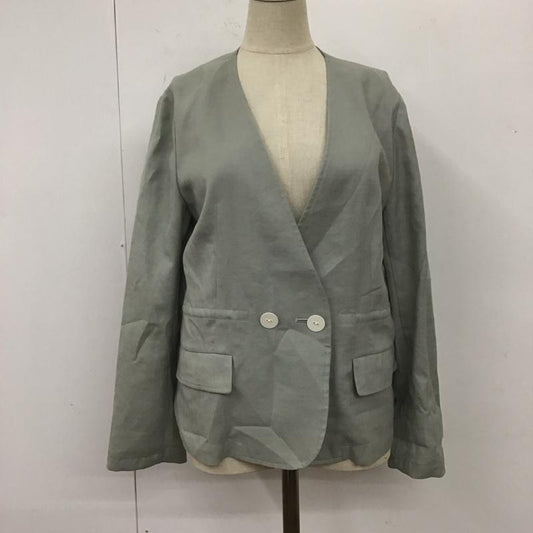 ダイアグラム Diagram ジャケット、上着 ジャケット、ブレザー 03202 01125-00 ノーカラー 36 無地 灰 / グレー /  レディース USED 古着 中古 10109472