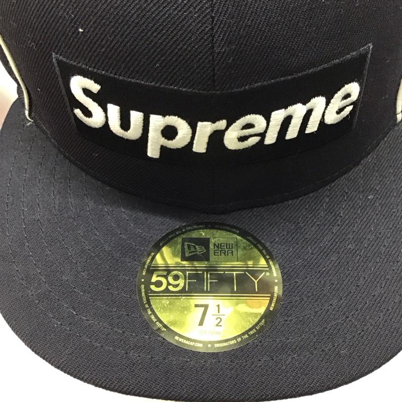 シュプリーム Supreme 帽子 キャップ 15627NEW-JAPAN NEW ERA ボックス ロゴ パイピング 17SS ロゴ、文字 紺 / ネイビー /  メンズ USED 古着 中古 10120222