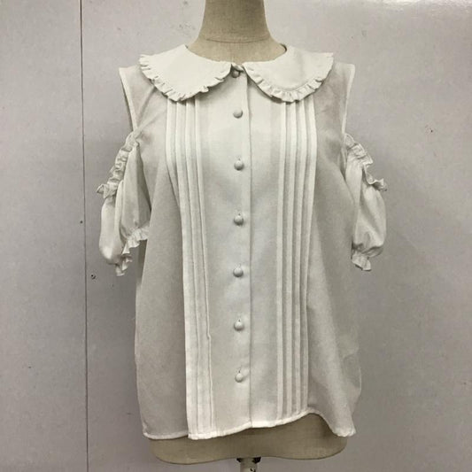 アンクルージュ ANKROUGE カットソー 半袖 半袖カットソー 半袖シャツ 前開きシャツ M 無地 白 / ホワイト /  レディース USED 古着 中古 10118249