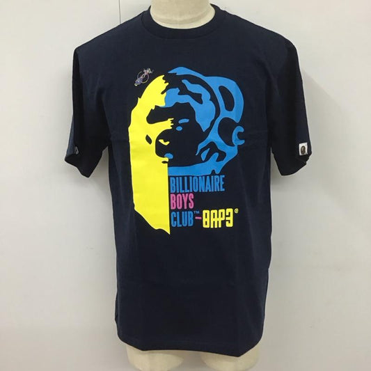 ベイプ BAPE Tシャツ 半袖 半袖カットソー プリントTシャツ クルーネックカットソー BBC L ロゴ、文字 紺 / ネイビー /  メンズ USED 古着 中古 10111943