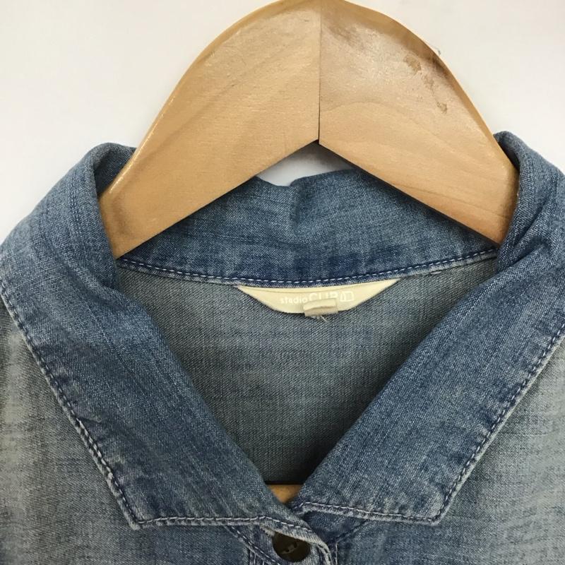 スタディオクリップ studio CLIP ワンピース ロングスカート 長袖シャツワンピース ロングワンピース デニム L 無地 インディゴ / インディゴ /  レディース USED 古着 中古 10145408