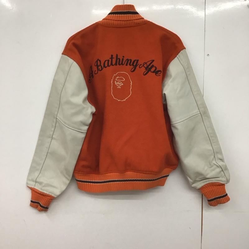 アベイシングエイプ A BATHING APE ジャケット、上着 ジャンパー、ブルゾン スタジャン アウター 古着 前ボタン postoveralls 96-97s L ロゴ、文字 橙 / オレンジ /  メンズ USED 古着 中古 10148160