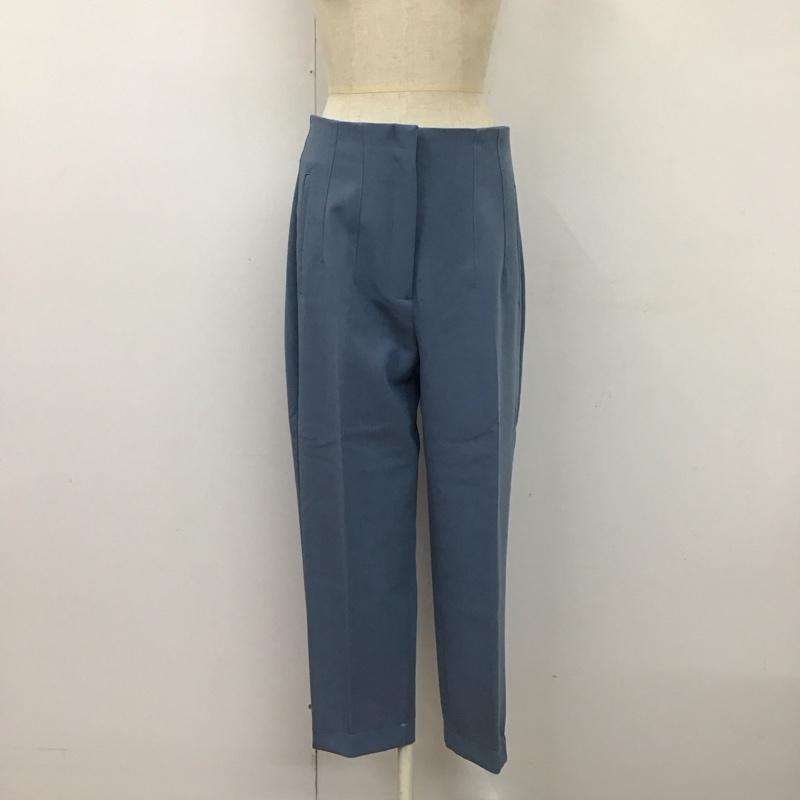 ザラ ZARA パンツ スラックス スラックスパンツ ワイドパンツ カジュアルパンツ センタータックパンツ M 無地 青 / ブルー /  レディース USED 古着 中古 10117834