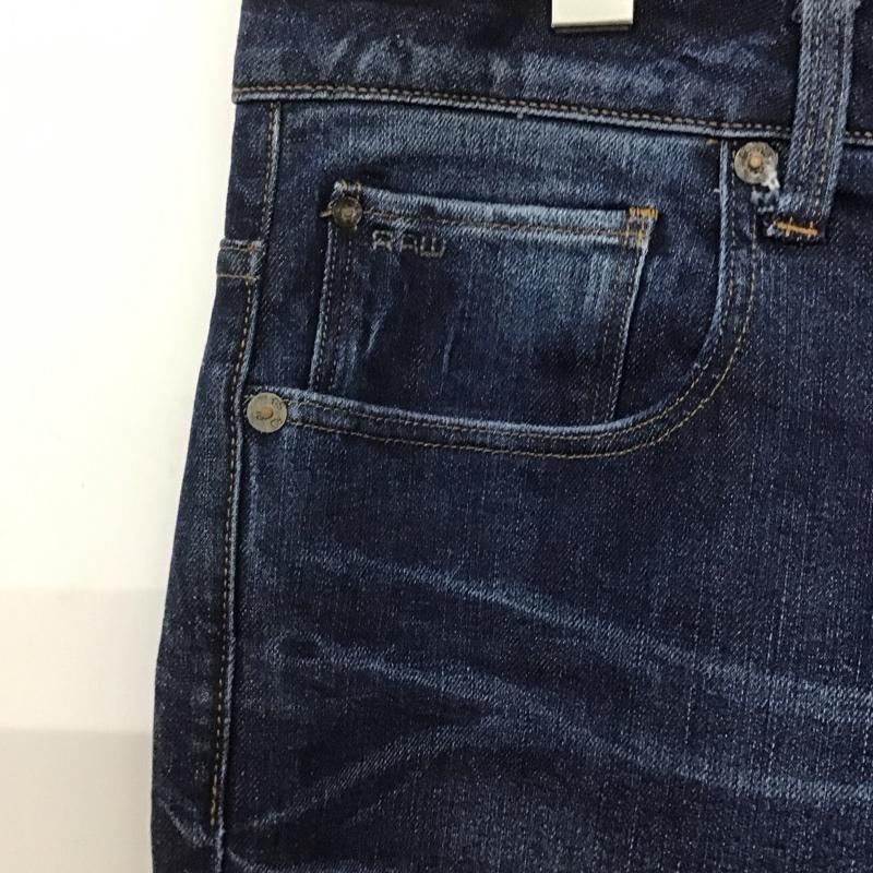 ジースターロゥ G-STAR RAW パンツ デニム、ジーンズ デニムパンツ スリムパンツ カジュアルパンツ ストレッチパンツ 34インチ ロゴ、文字 インディゴ / インディゴ /  メンズ USED 古着 中古 10148272