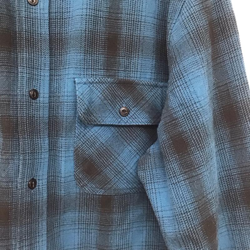 ビッグマイク BIG MIKE シャツ、ブラウス 長袖 長袖シャツ カジュアルシャツ 総柄シャツ XXL プリント 青 / ブルー /  メンズ USED 古着 中古 10148230