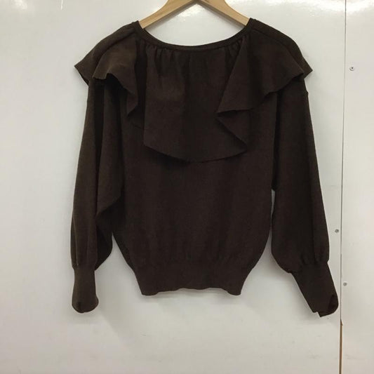 ローリーズファーム LOWRYS FARM ニット、セーター 長袖 FREE 無地 茶 / ブラウン /  レディース USED 古着 中古 10147768