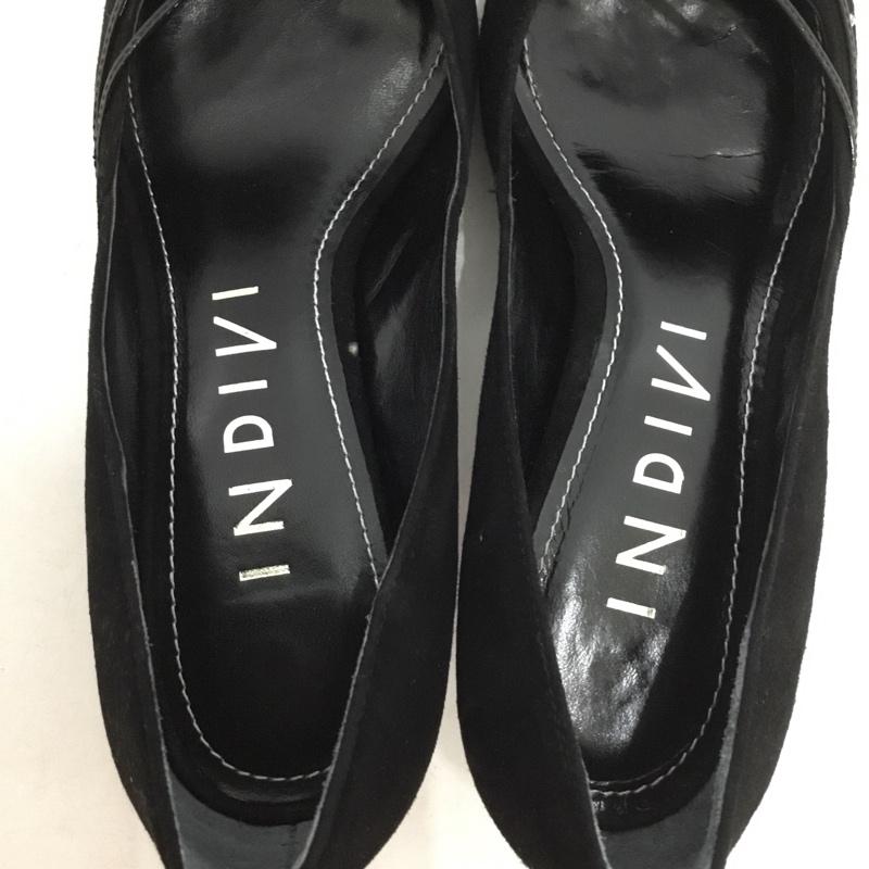 インディヴィ INDIVI パンプス パンプス 23.5 ヒール ポインテッドトゥ 23.5cm 無地 黒 / ブラック /  レディース USED 古着 中古 10149840