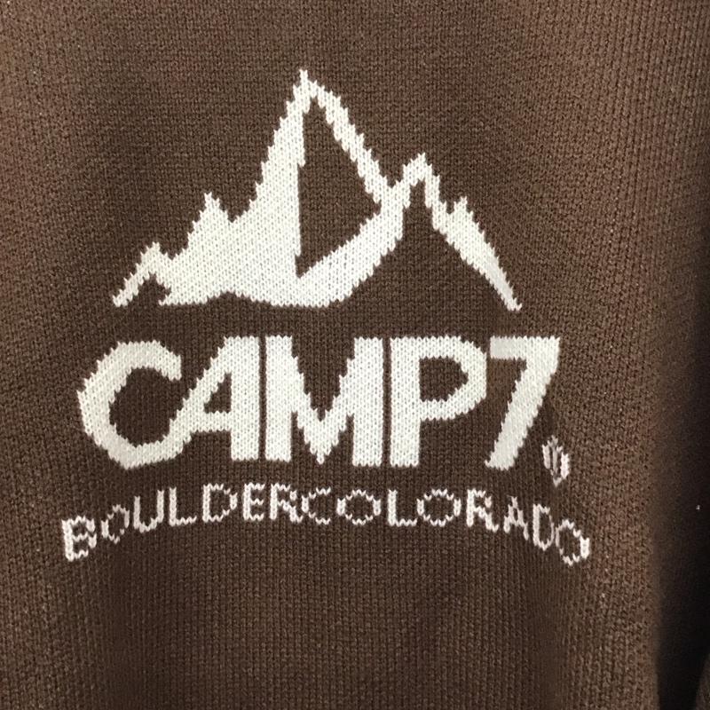 キャンプセブン CAMP7 ニット、セーター 長袖 長袖ニットカットソー クルーネック セーター M ロゴ、文字 茶 / ブラウン /  レディース USED 古着 中古 10145479