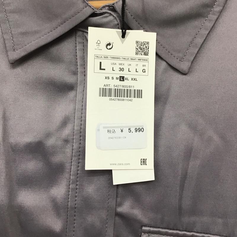 ザラ ZARA シャツ、ブラウス 長袖 5427/800/811 L 無地 灰 / グレー /  レディース USED 古着 中古 10133389
