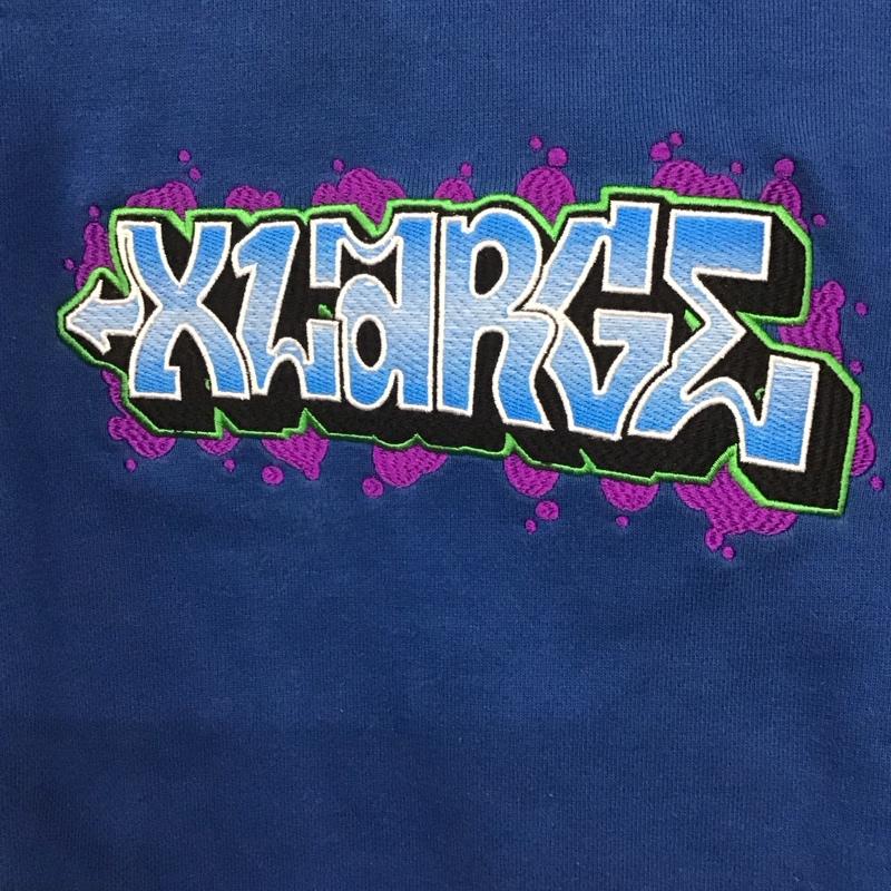 エクストララージ XLARGE パーカー 長袖 長袖パーカー プルオーバーパーカー スウェット M ロゴ、文字 青 / ブルー /  メンズ USED 古着 中古 10142391