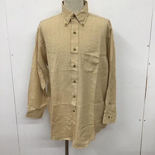 ブルックスブラザーズ BROOKS BROTHERS シャツ、ブラウス 長袖 ボタンダウン M チェック 白 / ホワイト / X ベージュ / ベージュ /  メンズ USED 古着 中古 10111252