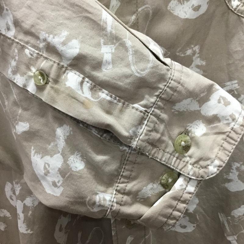 コロンビア Columbia シャツ、ブラウス 長袖 長袖シャツ カジュアルシャツ カラーシャツ ボタンダウンシャツ プリントシャツ XL プリント ベージュ / ベージュ /  メンズ USED 古着 中古 10111615