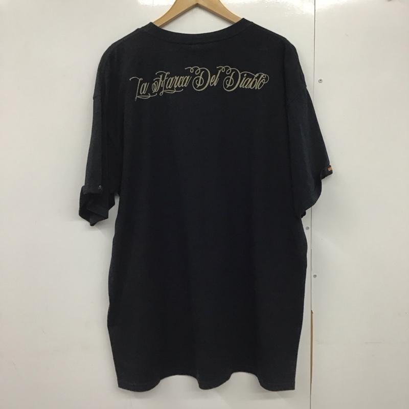古着 USED Tシャツ 半袖 半袖カットソー プリントTシャツ クルーネックカットソー XXL プリント 黒 / ブラック /  メンズ USED 古着 中古 10141504