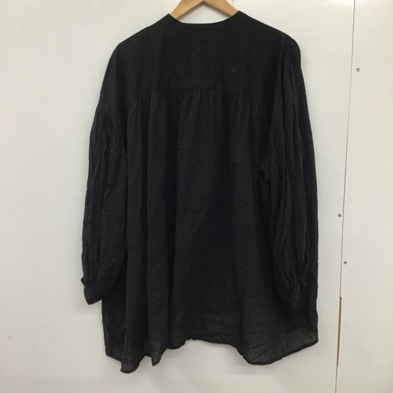 フリークスストア FREAK S STORE カットソー 長袖 長袖カットソー ノーカラーシャツ パフスリーブ FREE 無地 黒 / ブラック /  レディース USED 古着 中古 10135025