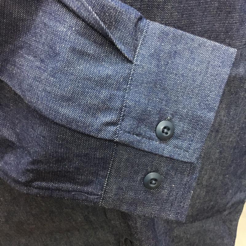 ベンデイビス BEN DAVIS シャツ、ブラウス 長袖 長袖シャツ カラーシャツ ポケットシャツ 長袖カットソー L ロゴ、文字 インディゴ / インディゴ /  メンズ USED 古着 中古 10114355