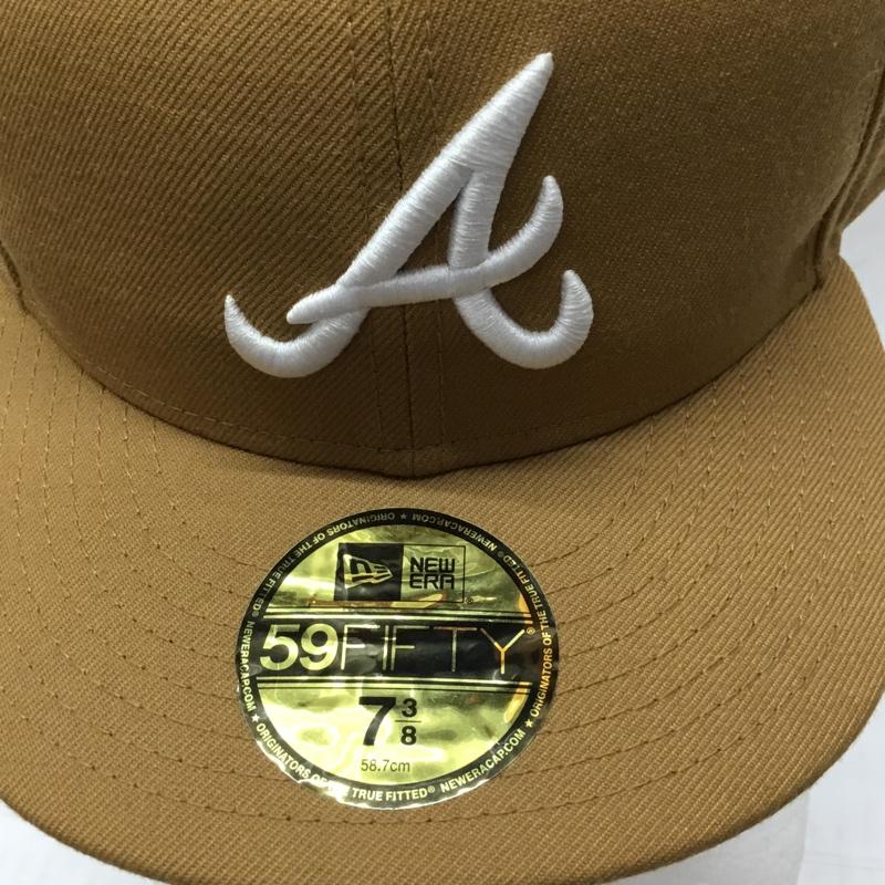 ニューエラ NEW ERA 帽子 キャップ 59FIFTY 58.7cm ロゴ、文字 キャメル / キャメル /  メンズ USED 古着 中古 10109596