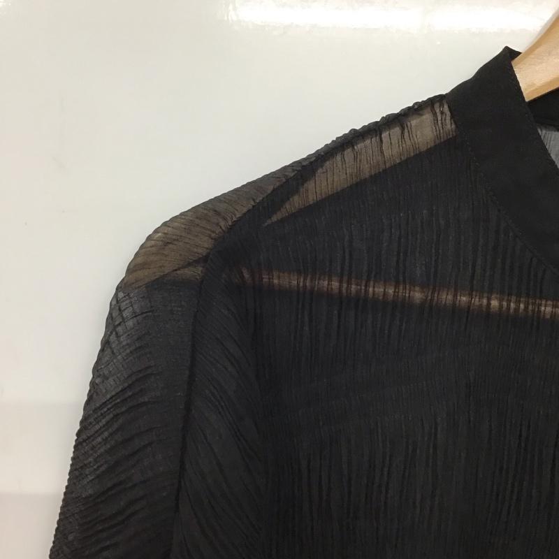 ジーナシス JEANASIS シャツ、ブラウス 長袖 js063429mc ワッシャーシアーバンドカラーシャツ FREE 無地 黒 / ブラック /  レディース USED 古着 中古 10144590