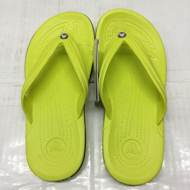 クロックス crocs サンダル サンダル 11033-7H1 Crocband Flip 24cm ビーチサンダル 24.0cm ワンポイント 黄 / イエロー /  レディース USED 古着 中古 10110658