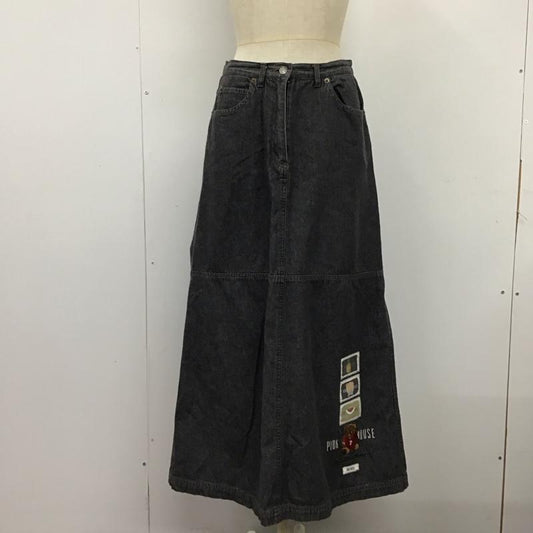 ピンクハウス PINK HOUSE スカート ロングスカート デニムロングスカート カジュアルスカート フレアスカート L  黒 / ブラック /  レディース USED 古着 中古 10121650