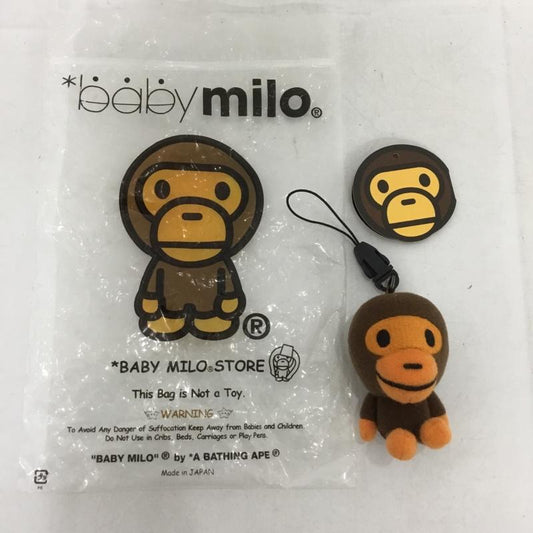 アベイシングエイプ A BATHING APE ファッション小物 ファッション小物 ベビーマイロ ストラップ モバイルクリーナー ロゴ、文字 茶 / ブラウン / X 橙 / オレンジ /  メンズ USED 古着 中古 10139086