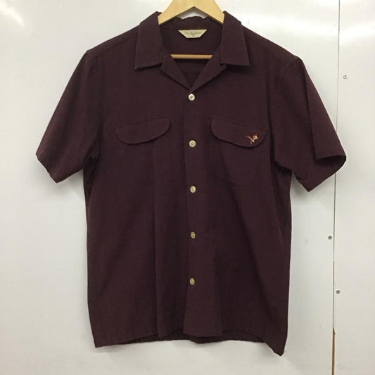 ラディアル RADIALL シャツ、ブラウス 半袖 半袖シャツ 刺繍シャツ ポケットシャツ L ロゴ、文字 えんじ / ワインレッド /  メンズ USED 古着 中古 10145259